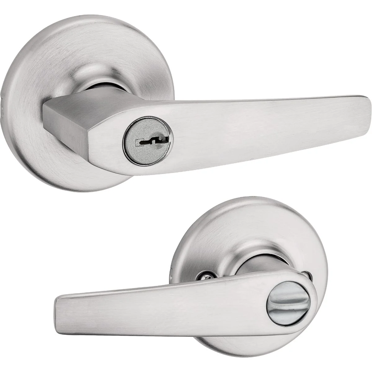 Dependable Kwikset Delta Entry Door Lever Lockset Satin Chrome Sophisticated