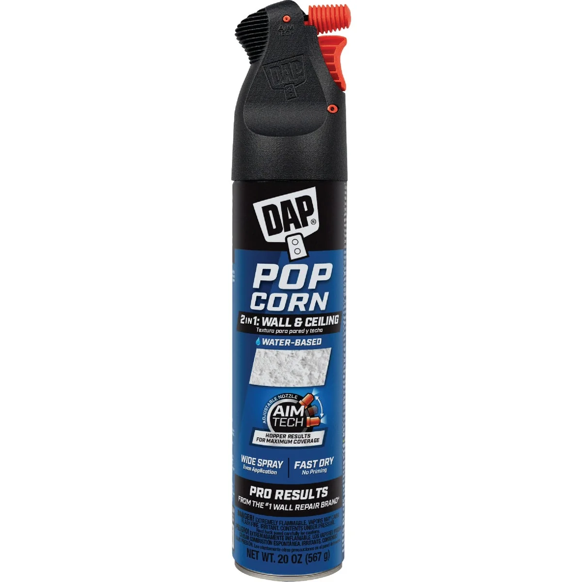 Easy-to-Use Dap 20 Oz. 2-In-1 Popcorn Water Base Spray Texture Specialty