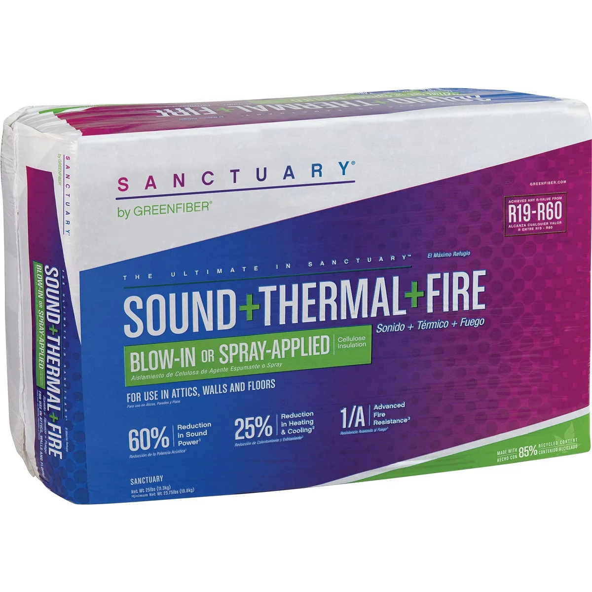 Original Design SANCTUARY 25 Lb. Blow-In or Spray Applied Insulation Versatile