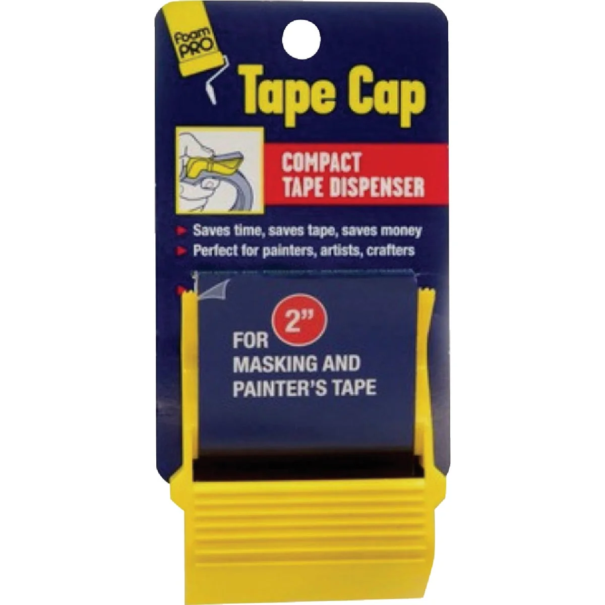 Enhanced FoamPro 2 In. Tape Cap Compact Masking Tape Dispenser Advanced