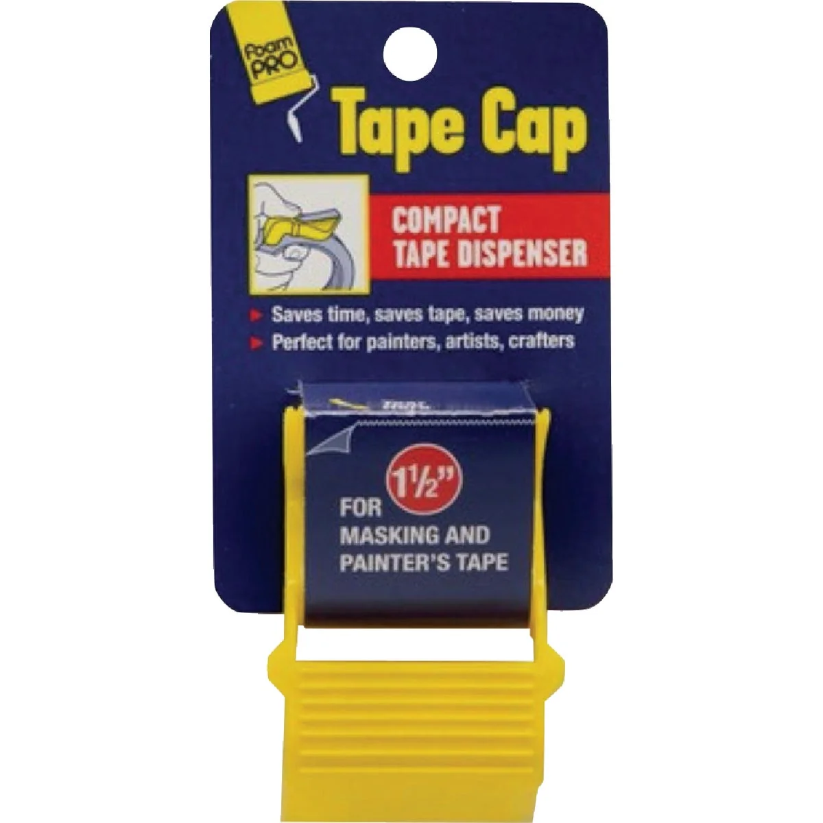 Reusable FoamPro 1-1 2 In. Tape Cap Compact Masking Tape Dispenser Selected