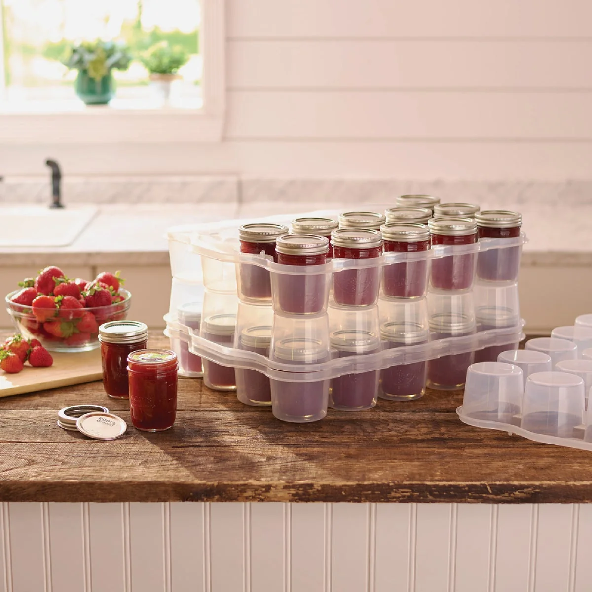 Luxury Roots Harvest SafeCrate Jelly Jar Storage Container 20 Jar Capacity Secure