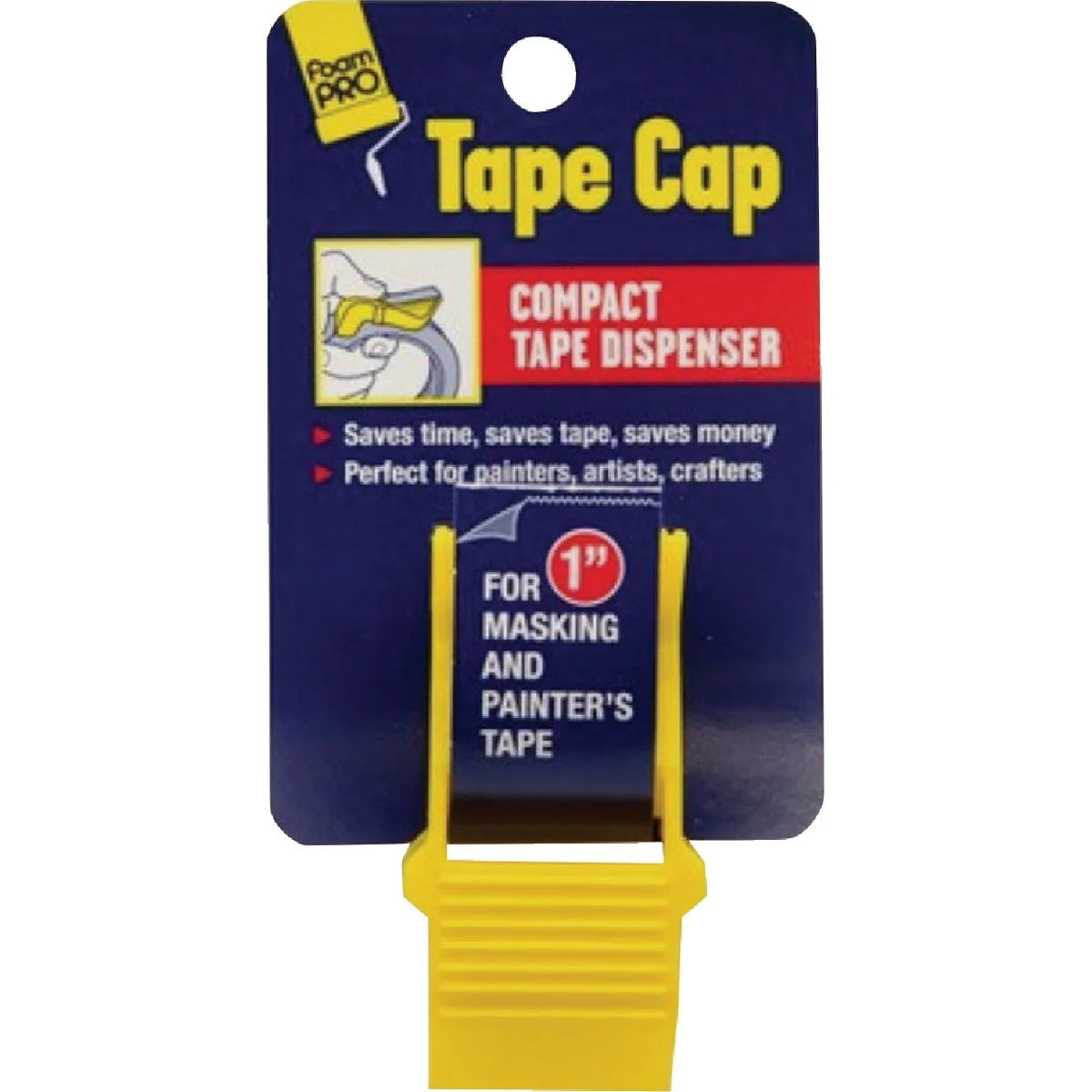 Fine FoamPro 1 In. Tape Cap Compact Masking Tape Dispenser Solid