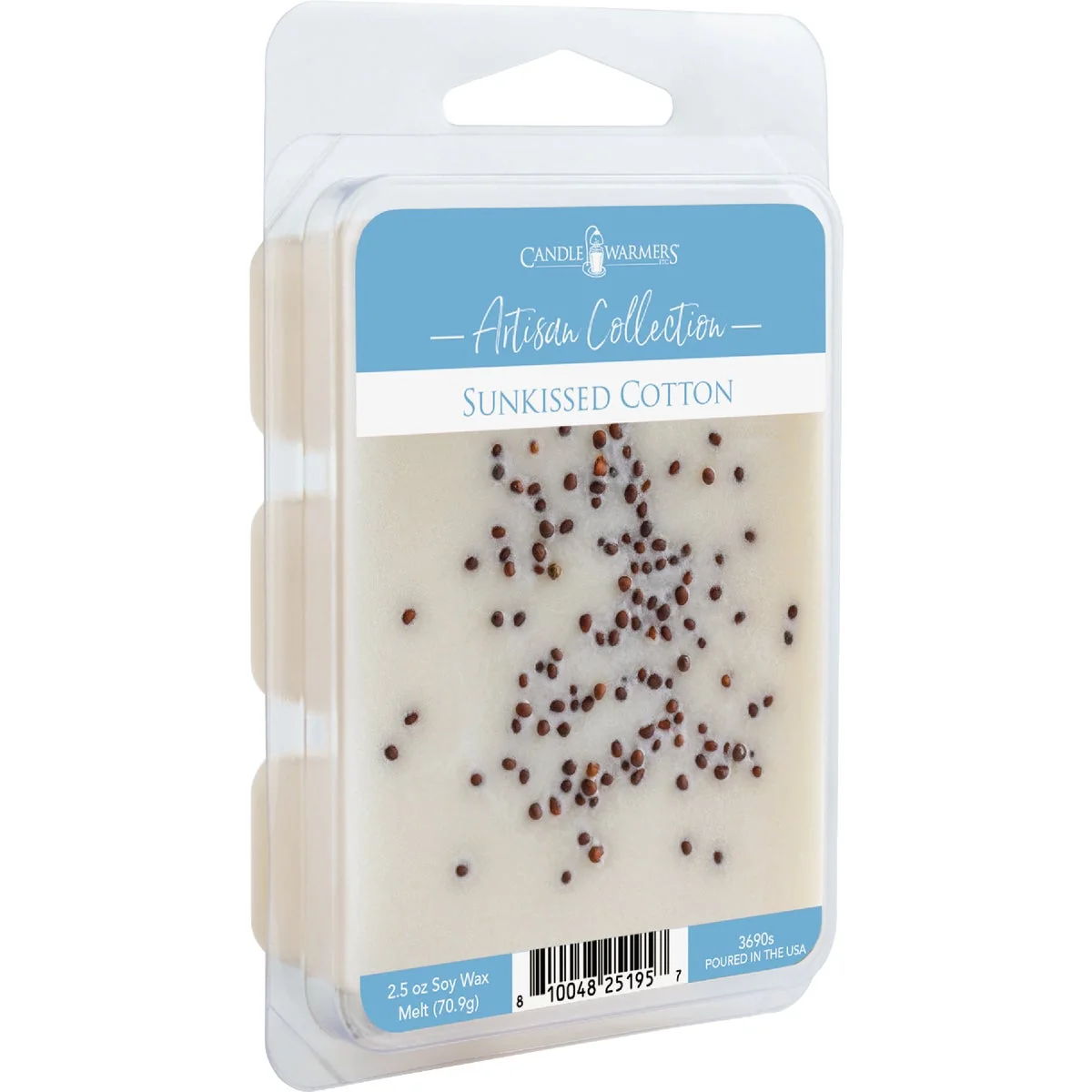 Reusable Candle Warmers 2.5 Oz. Artisan Wax Melts Sunkissed Cotton Sprinkle Secure