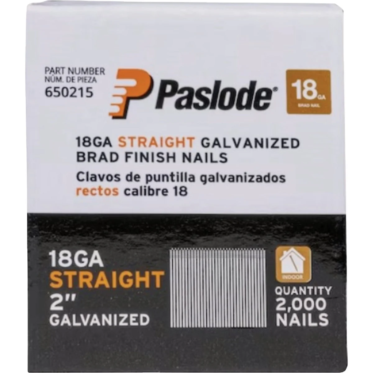 Selected Paslode 2 In. 18-Gauge Galvanized Straight Brad Nails 2000 Ct. Genuine