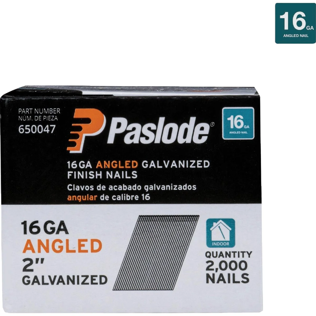 Relaxed Paslode 1-1 2 In. 16-Gauge 20 Degree Galvanized Finish Nails 2000 Ct. Next-Generation