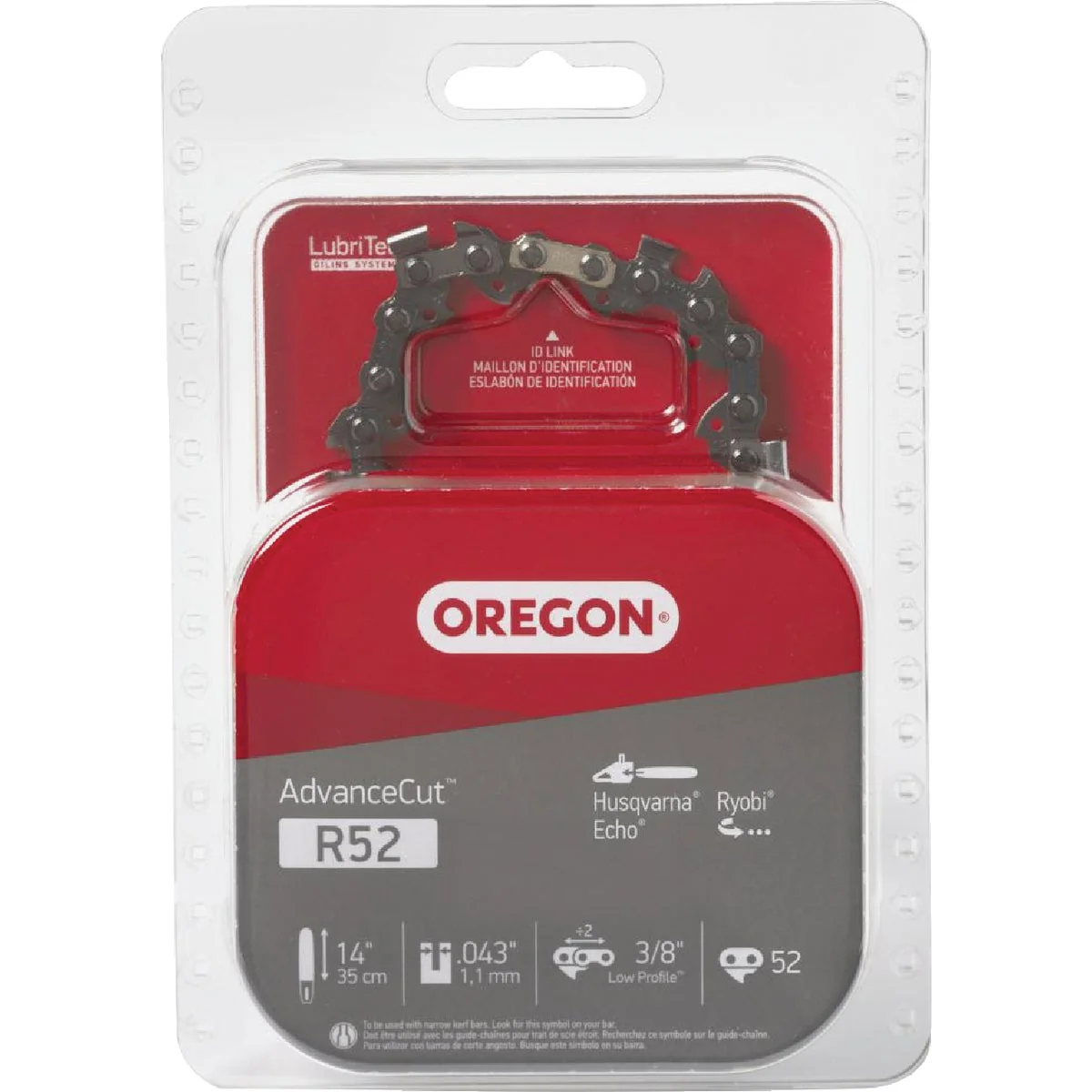 Environmentally Friendly Oregon R52 AdvanceCut Chainsaw Chain for 14-Inch Bar -52 Drive Links fits Echo Makita Husqvarna Ryobi Poulan and more Detailed
