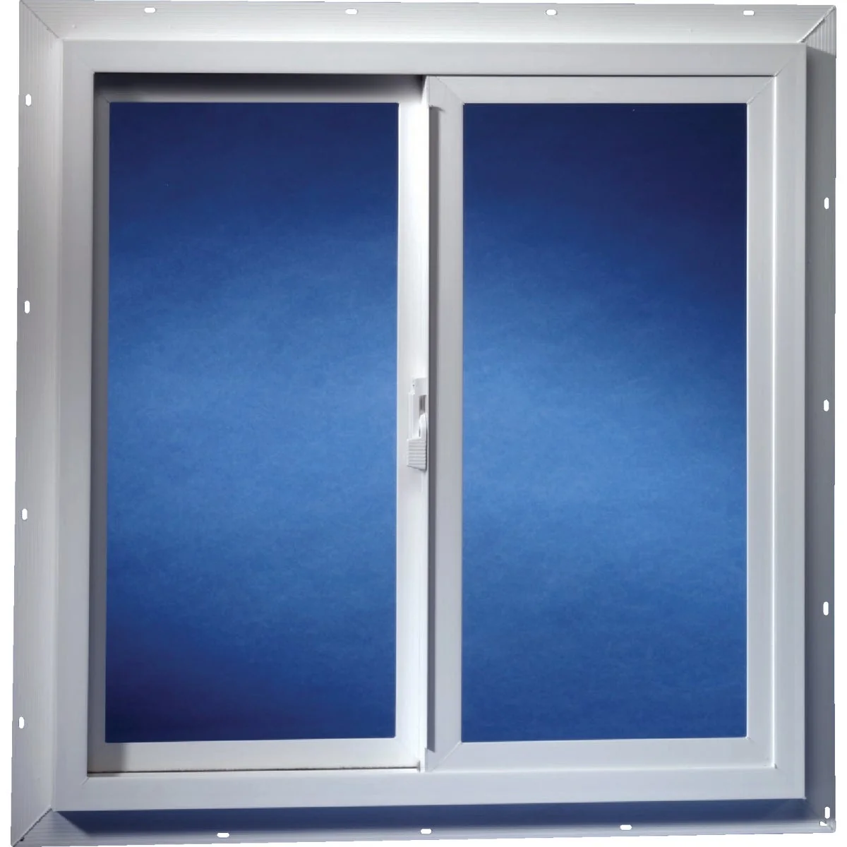 Advanced Duo-Corp. Agriclass 24 In. W x 24 In. H White Vinyl Tempered Glass Double Slide Utility Window Professional