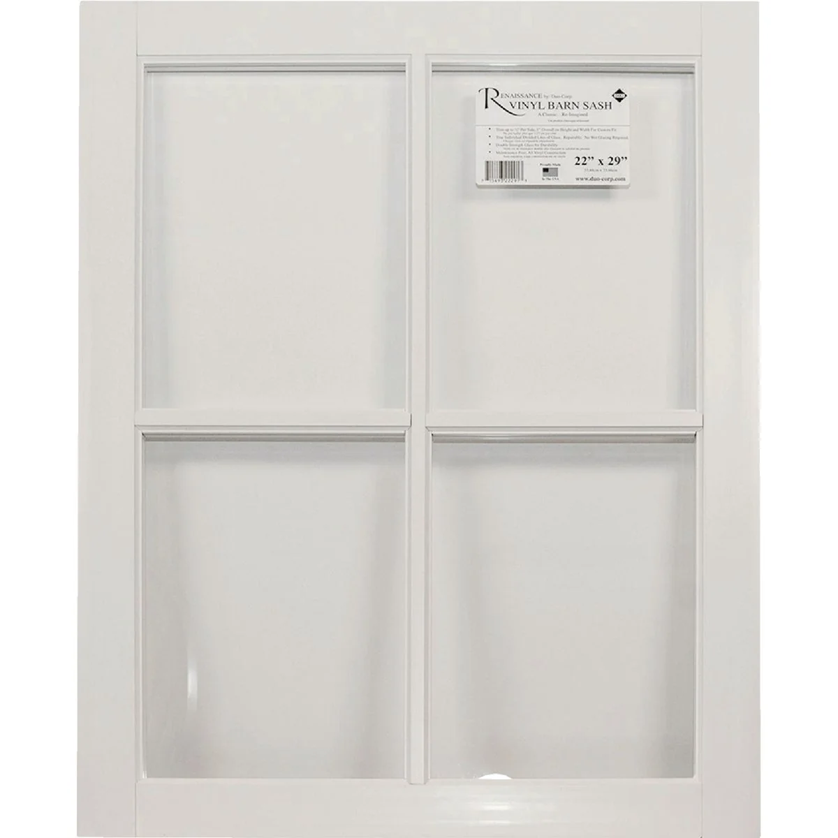 Exceptional Duo-Crop. Renaissance 22 In. x 29 In. Vinyl Barn Sash Easy-to-Use