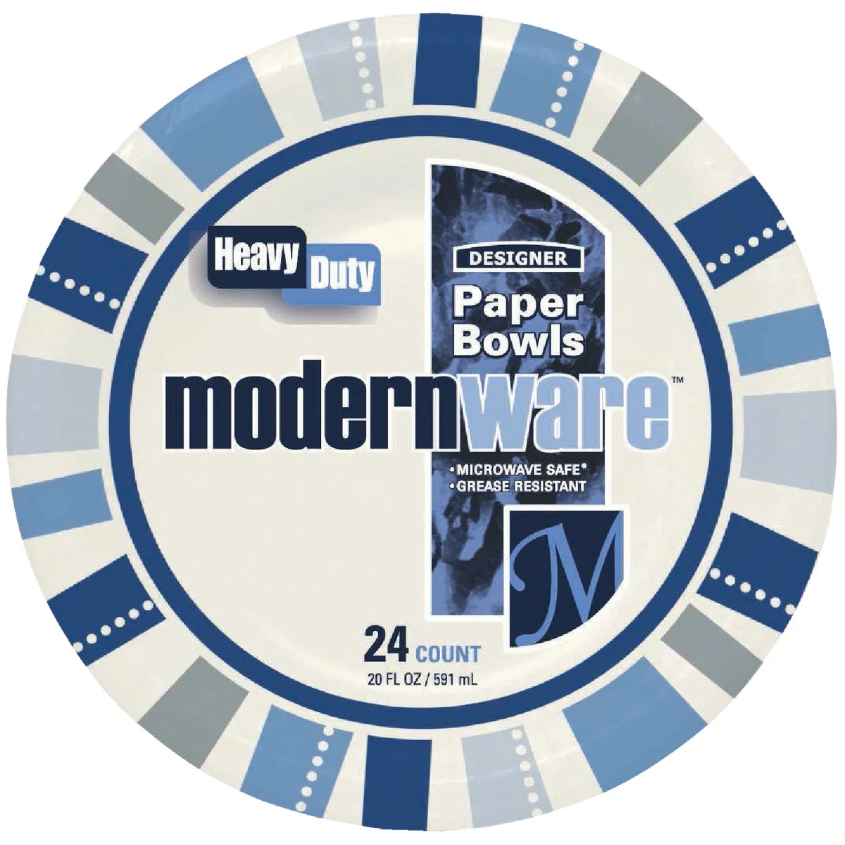 Elegant AJM ModernWare 20 Oz. Paper Bowl 24-Count Lightweight