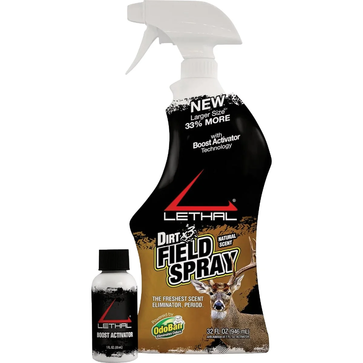 Dependable Lethal DirtX3 31 Oz. Field Spray 1 Oz. Boost Activator Scent Eliminator Green