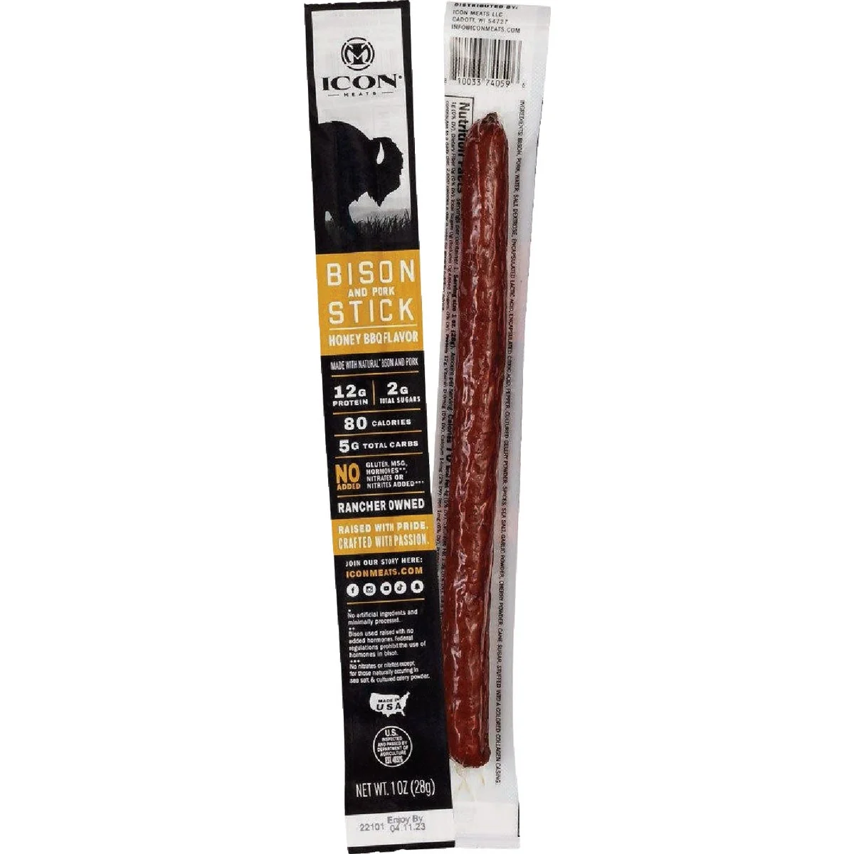 Breathable Icon 1 Oz. Honey BBQ Bison Stick Selected