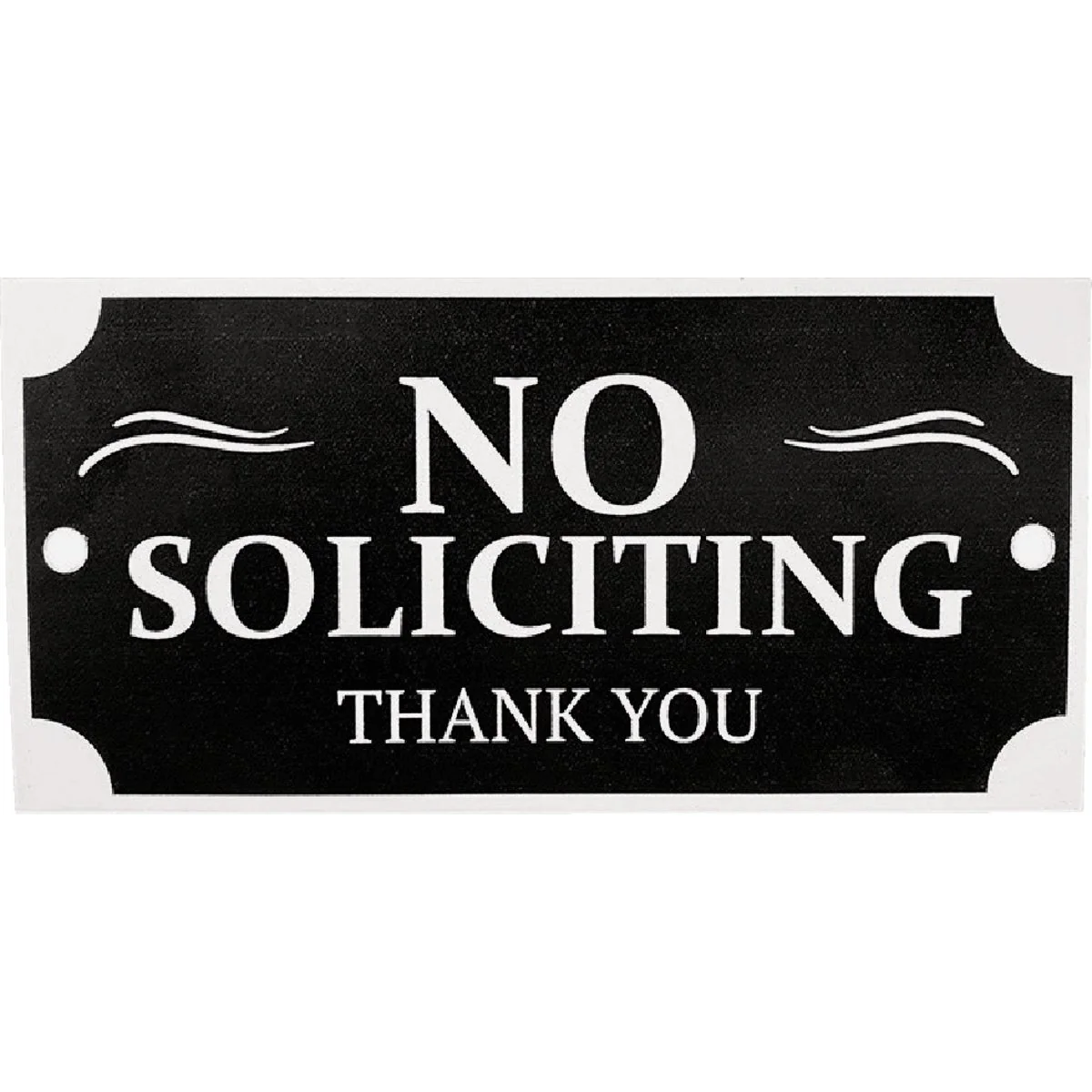 Reusable Hy-Ko No Soliciting House Plaque Detailed