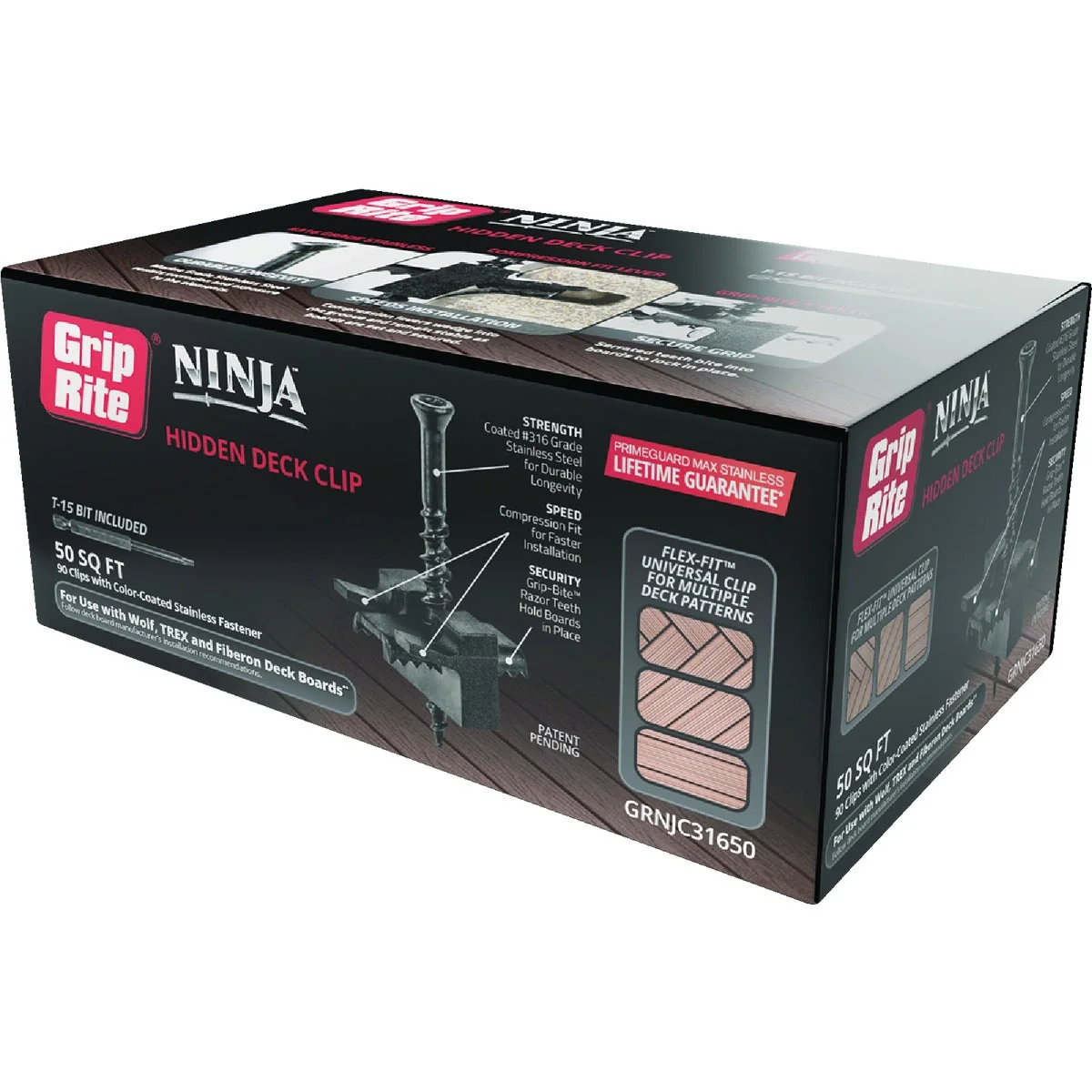Relaxed Grip Rite Ninja 50 Sq. Ft. Hidden Deck Clip Authentic