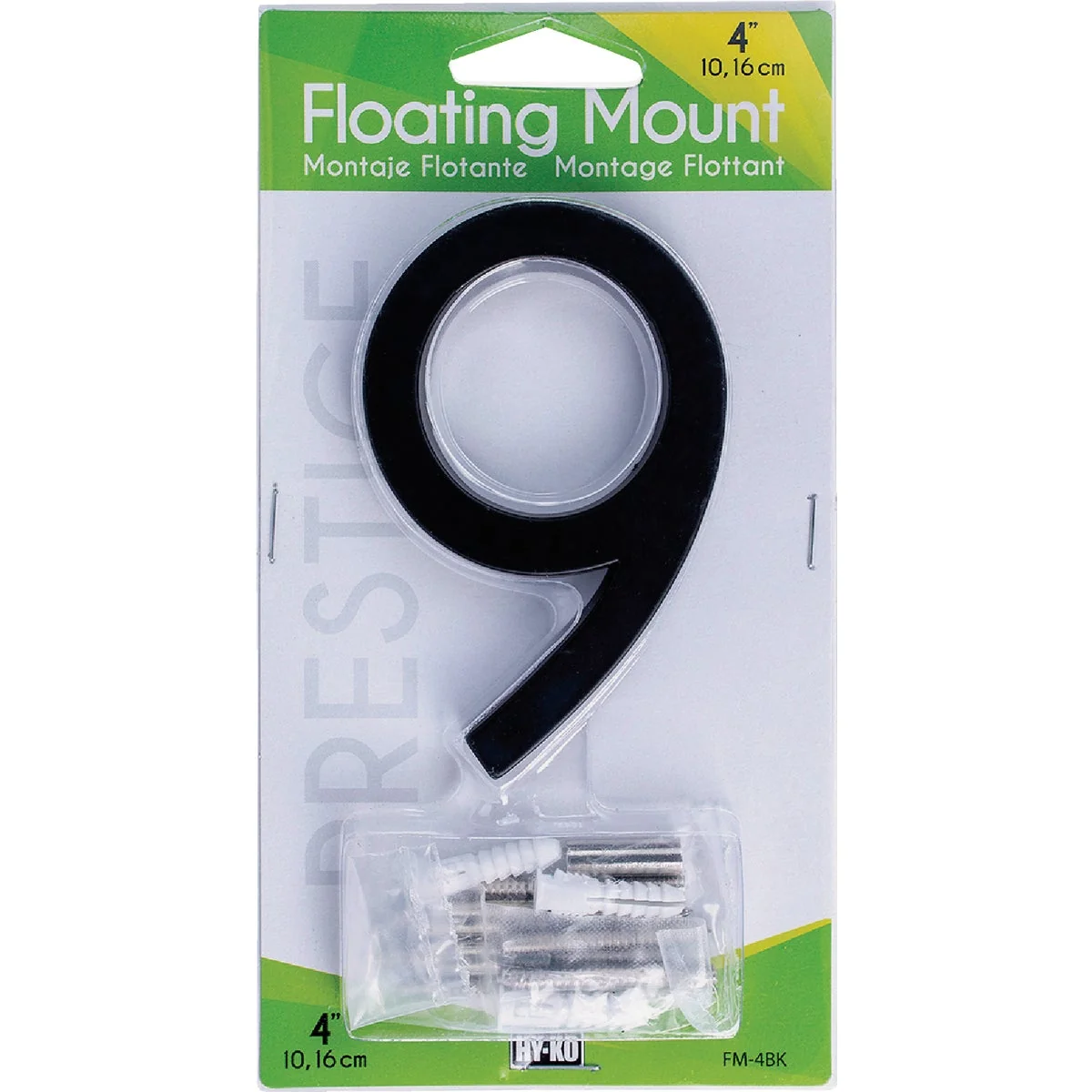 Long-Lasting Hy-Ko 4 In. Black Floating Mount Number 9 Smart