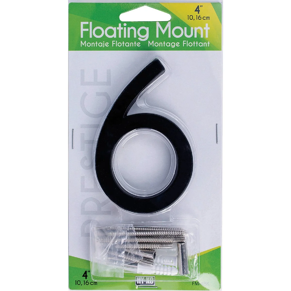 Genuine Hy-Ko 4 In. Black Floating Mount Number 6 Trusted