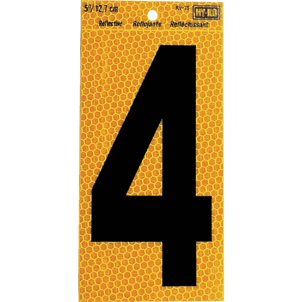 Classic Hy-Ko 5 In. Yellow Reflective Number 4 Responsible