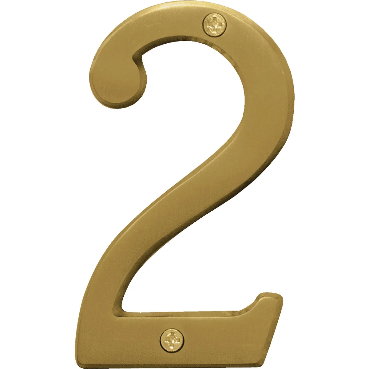 Modern Hy-Ko 4 In. Brushed Brass Number 2 Expertly Made
