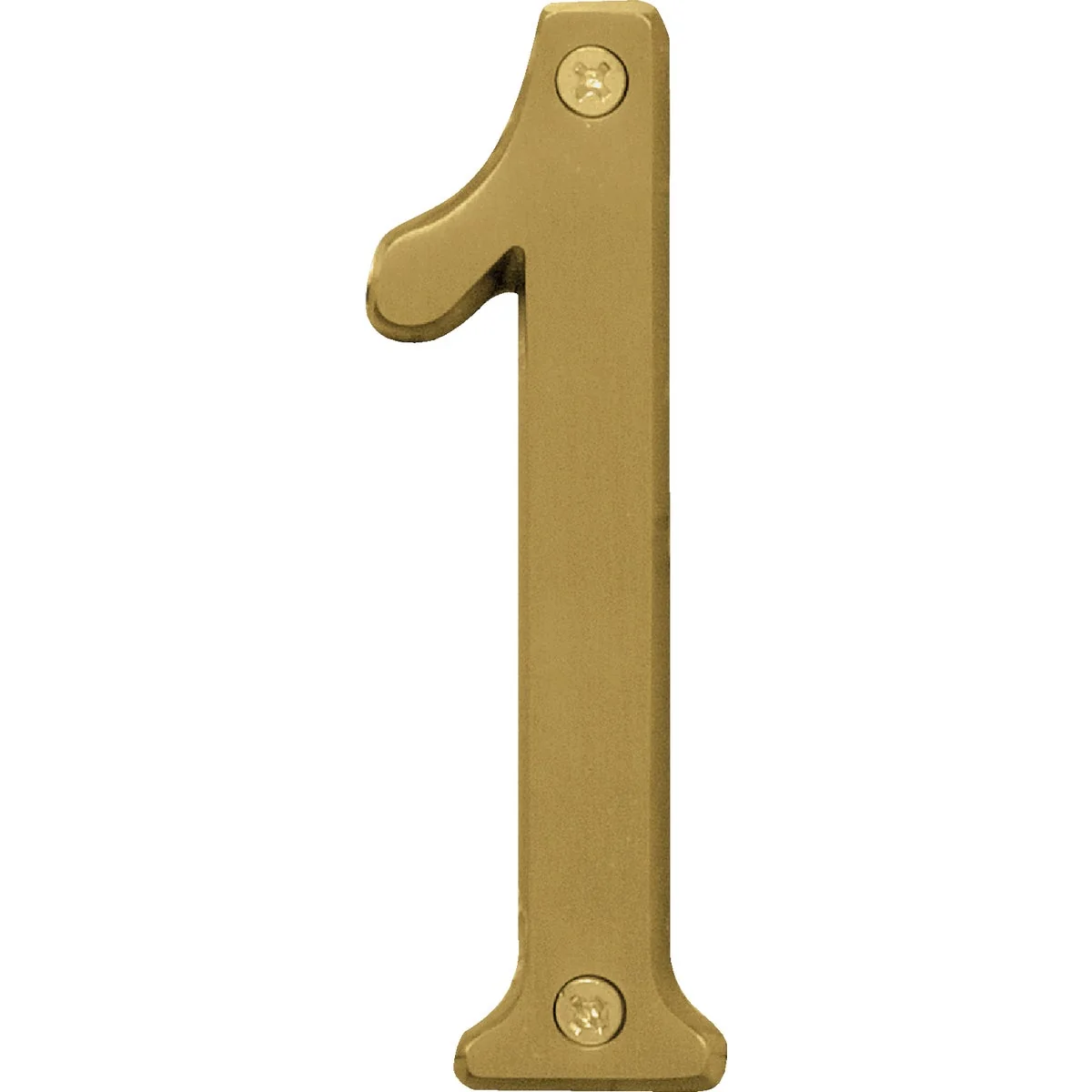 Specialty Hy-Ko 4 In. Brushed Brass Number 1 Fine Crafted