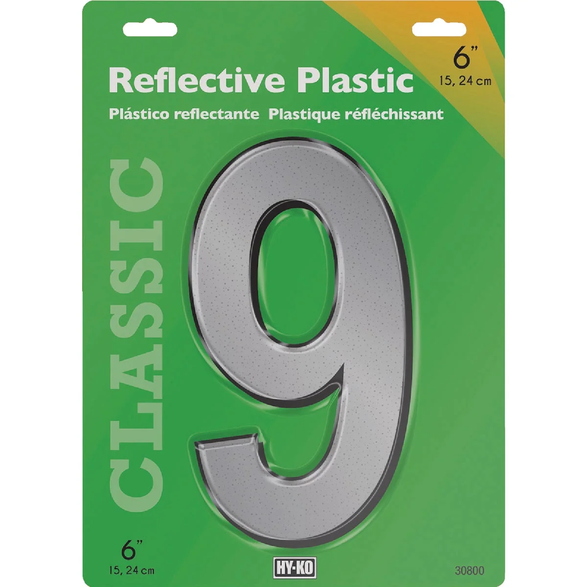 Quality Hy-Ko 6 In. Reflective Plastic Number 9 Solid