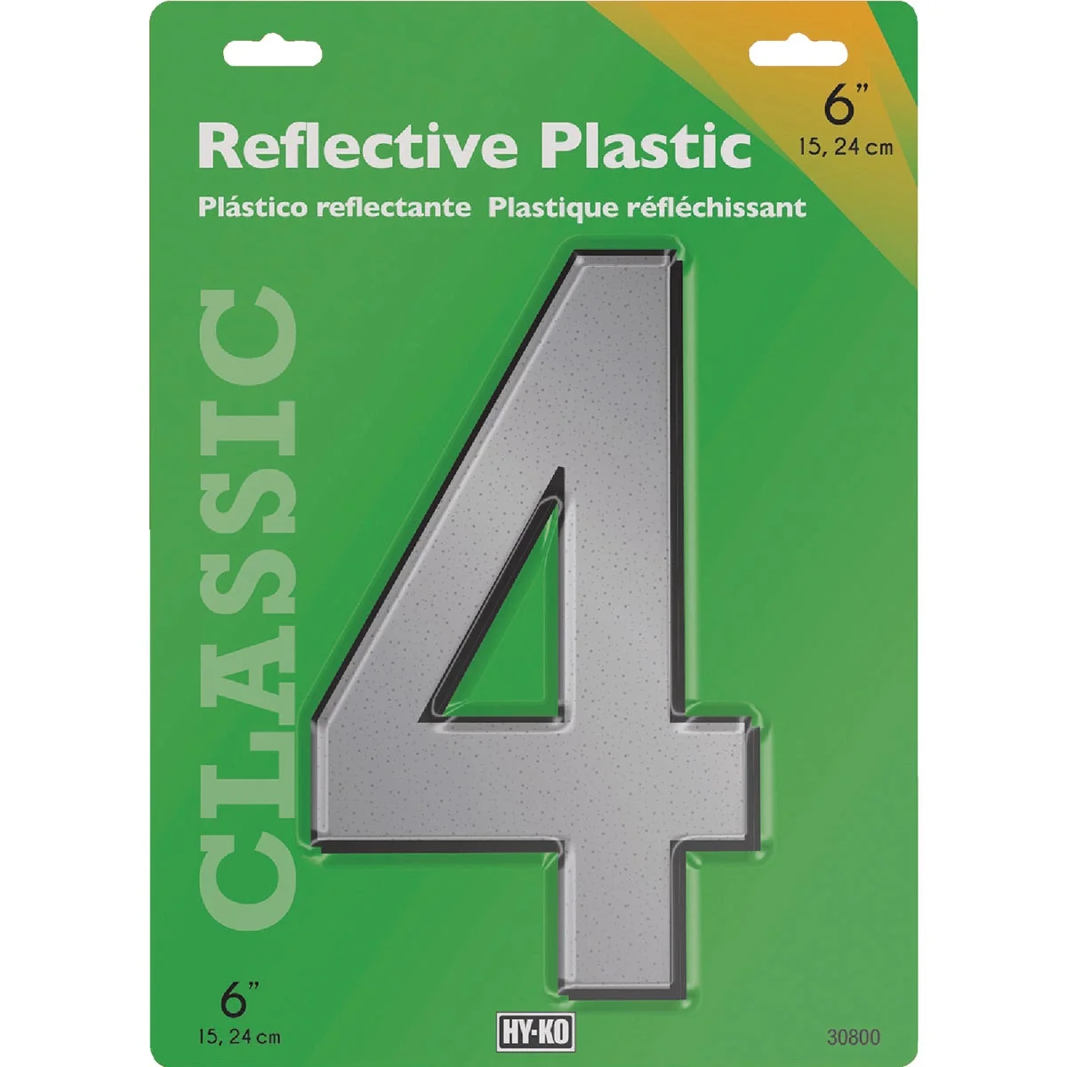 Elite Hy-Ko 6 In. Reflective Plastic Number 4 Healthy