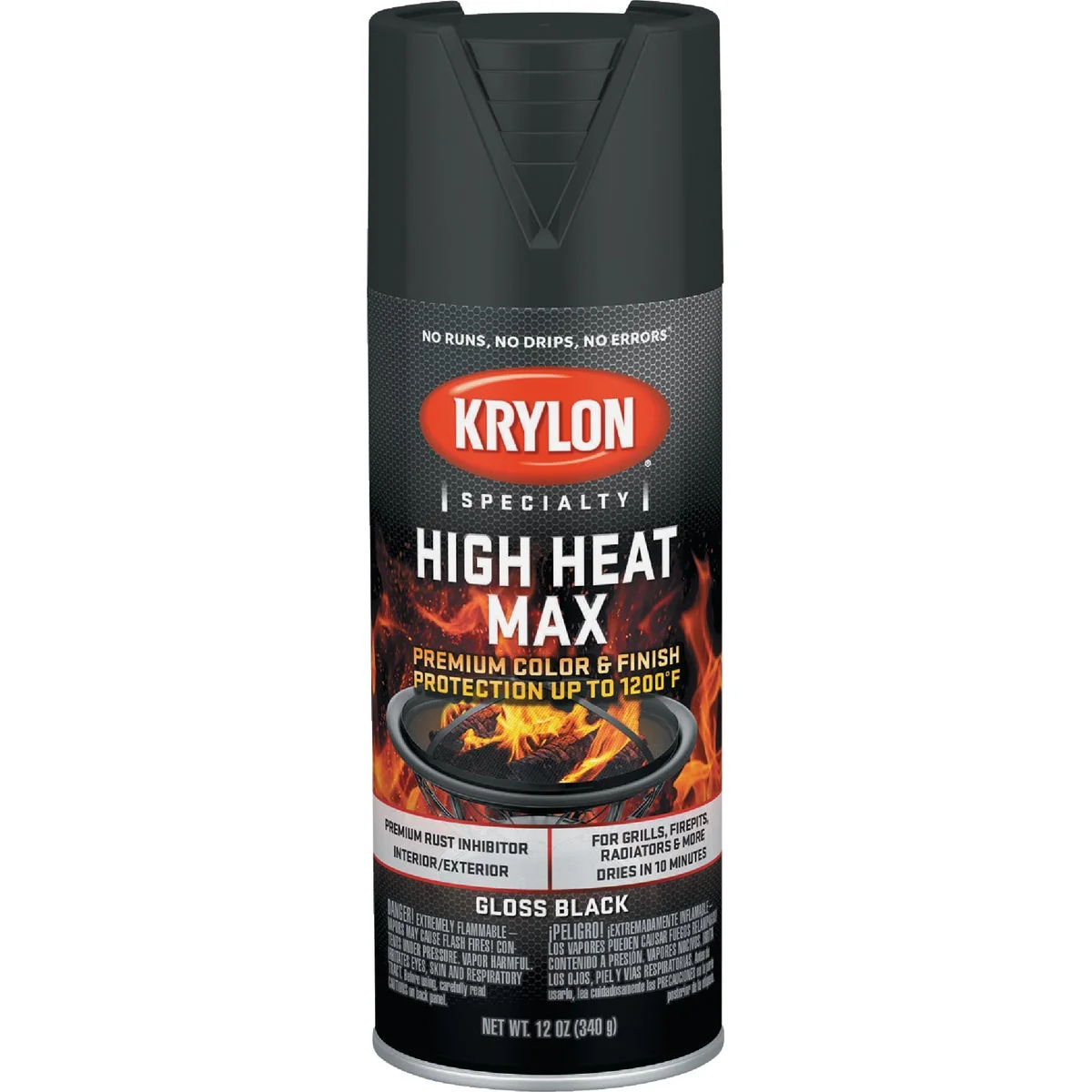 User-Friendly Krylon Max 12 Oz. Black High Heat Spray Paint Certified