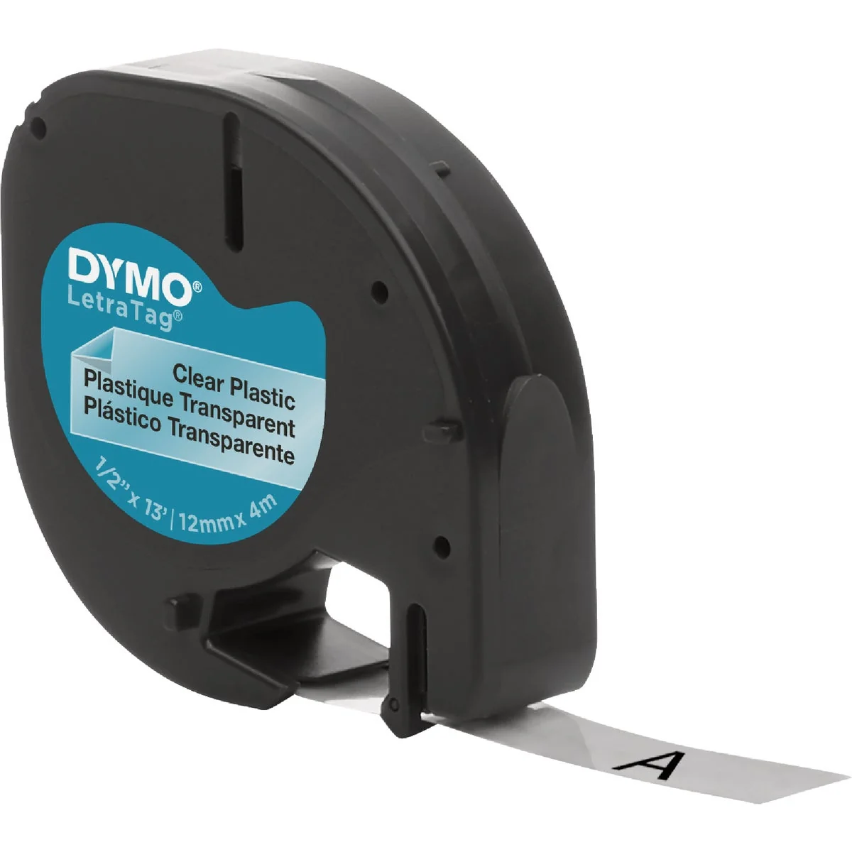 Reliable DYMO LetraTag Plastic Labels with Black Text on Clear Label Efficient