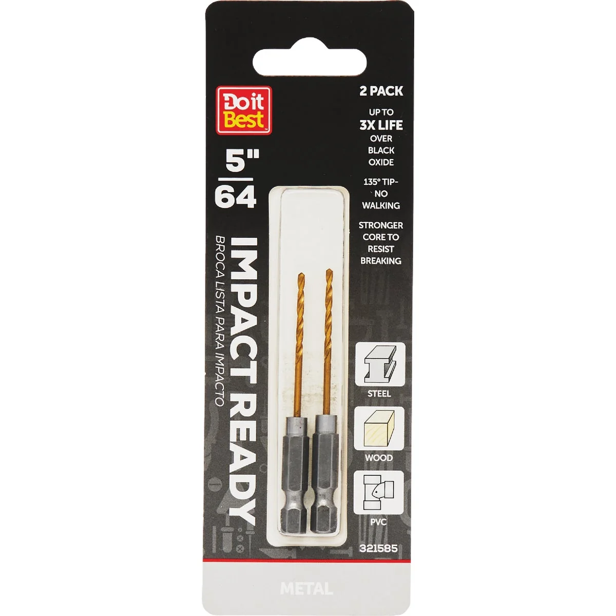 Convenient Do it 5 64 In. Impact Ready Drill Bit 2-Pack Original Design