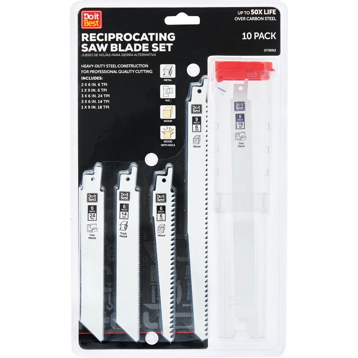 Long-Lasting Do it 10-Piece 6 In. to 9 In. Reciprocating Saw Blade Set Reliable