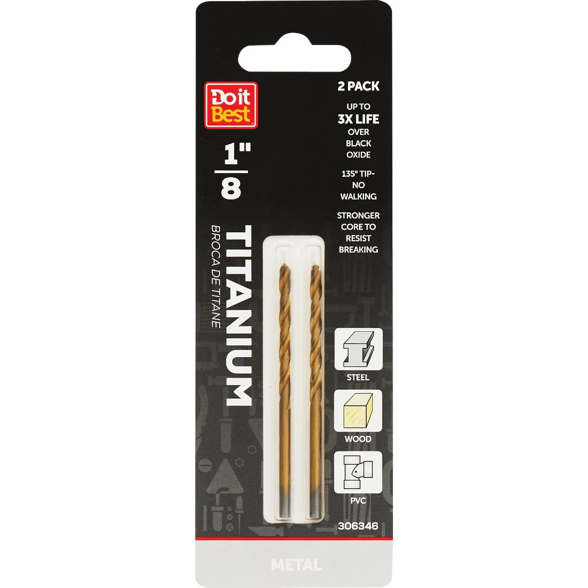 Authentic Do it 1 8 In. Titanium Drill Bit 2-Pack Fine