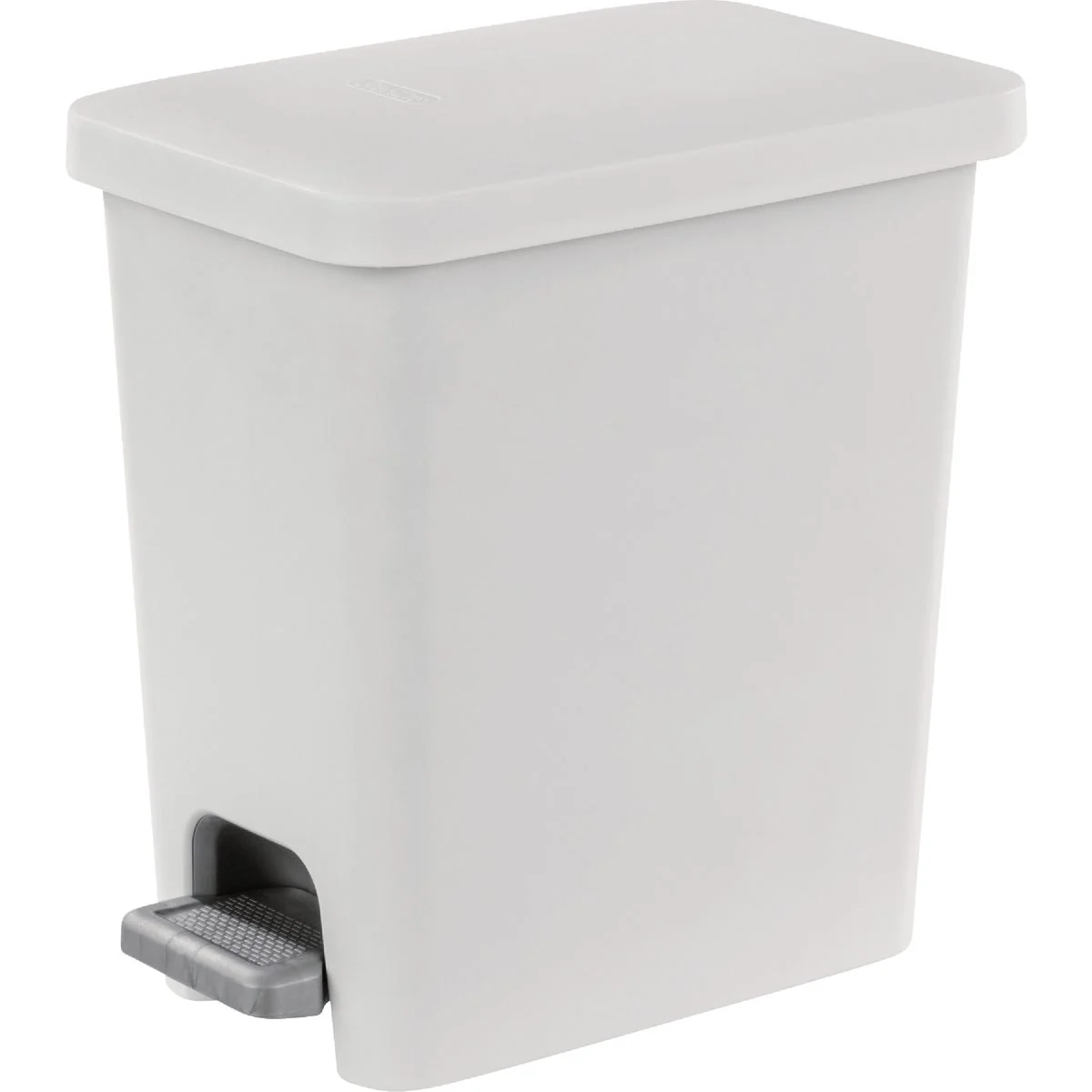 World-Class Sterilite 2.7 Gal. 10.2 L White Rectangular Step-on Wastebasket Fast