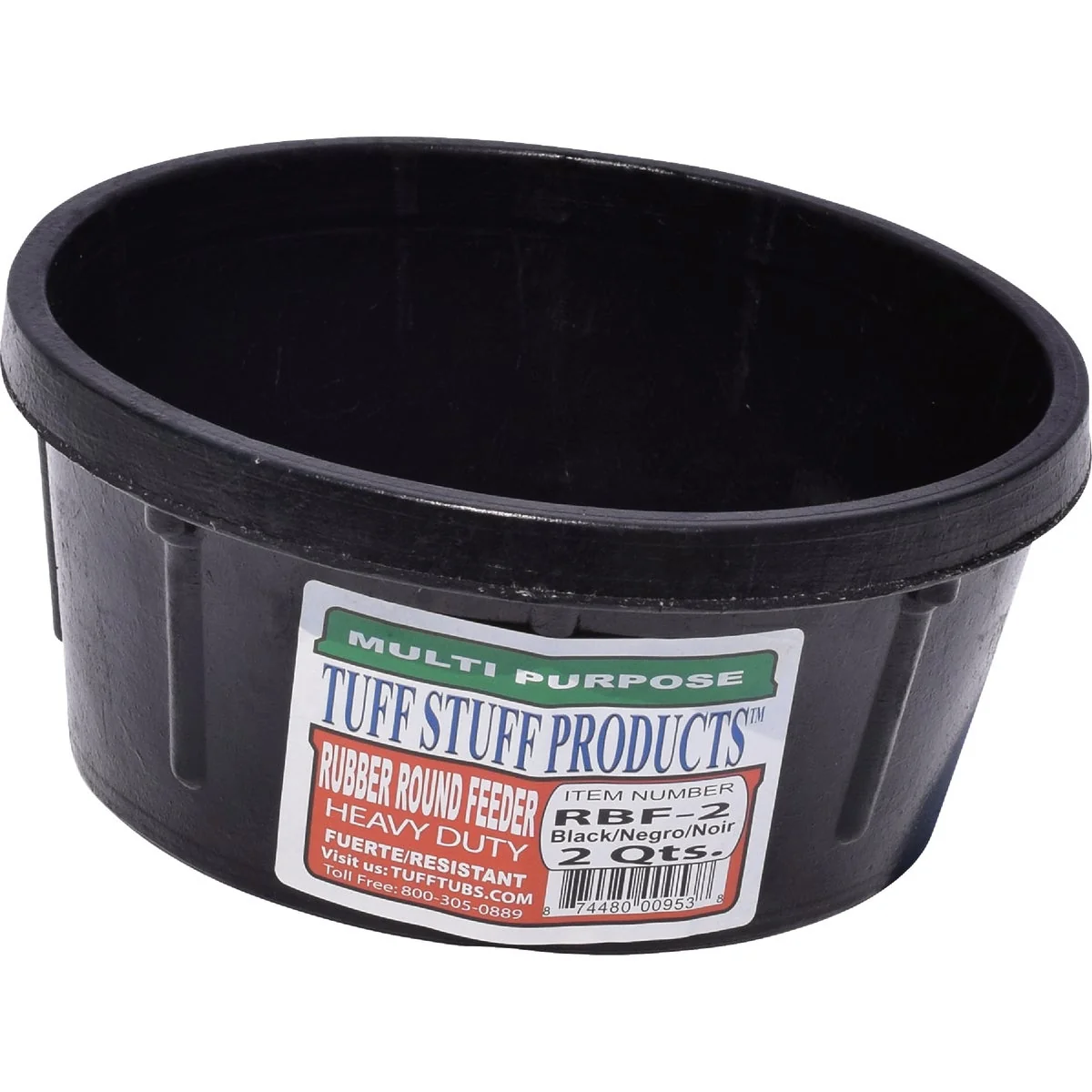 Traditional Tuff Stuff 2 Qt. Round Rubber Feeder Secure