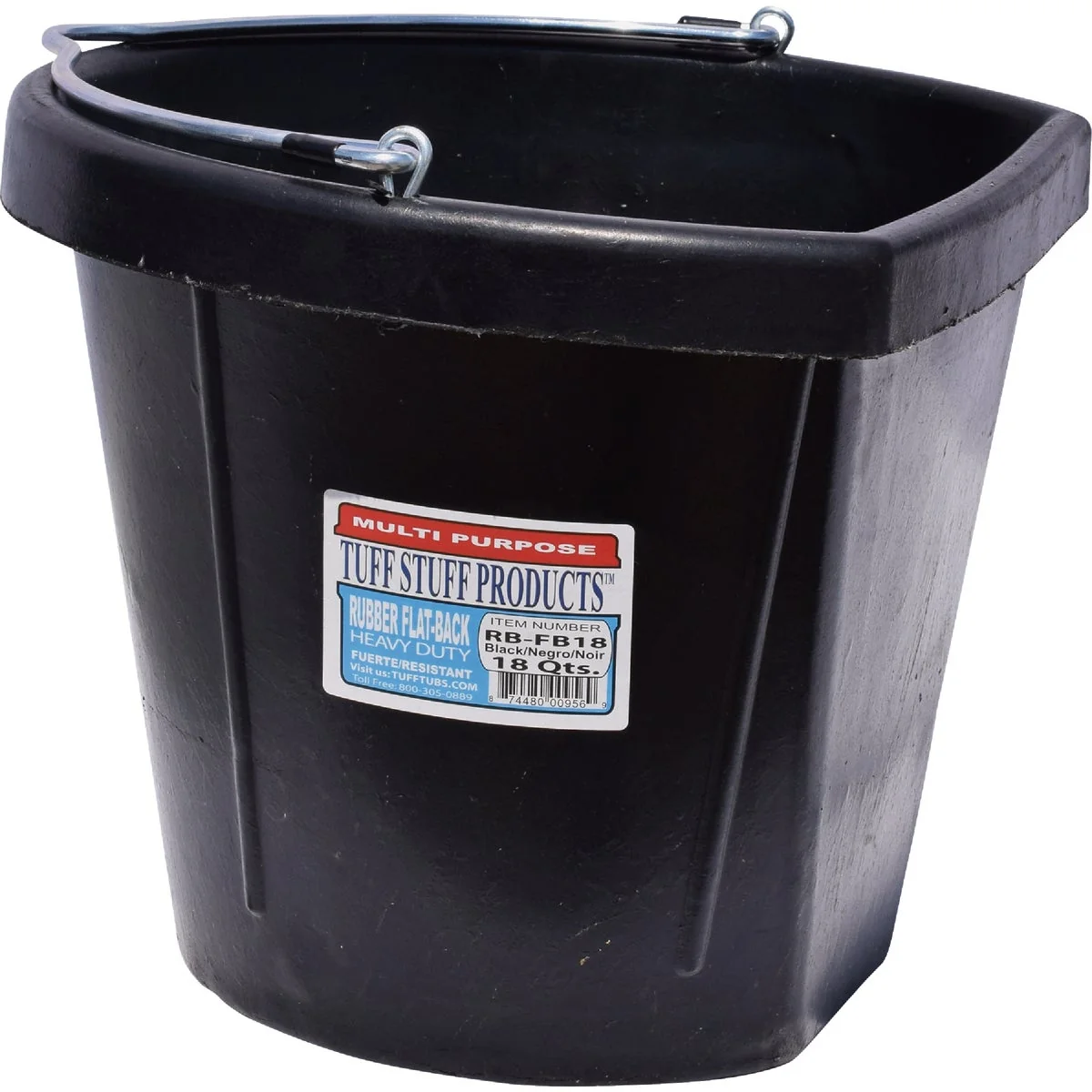 Original Design Tuff Stuff 18 Qt. Rubber Flat-Back Bucket Carefully Designed