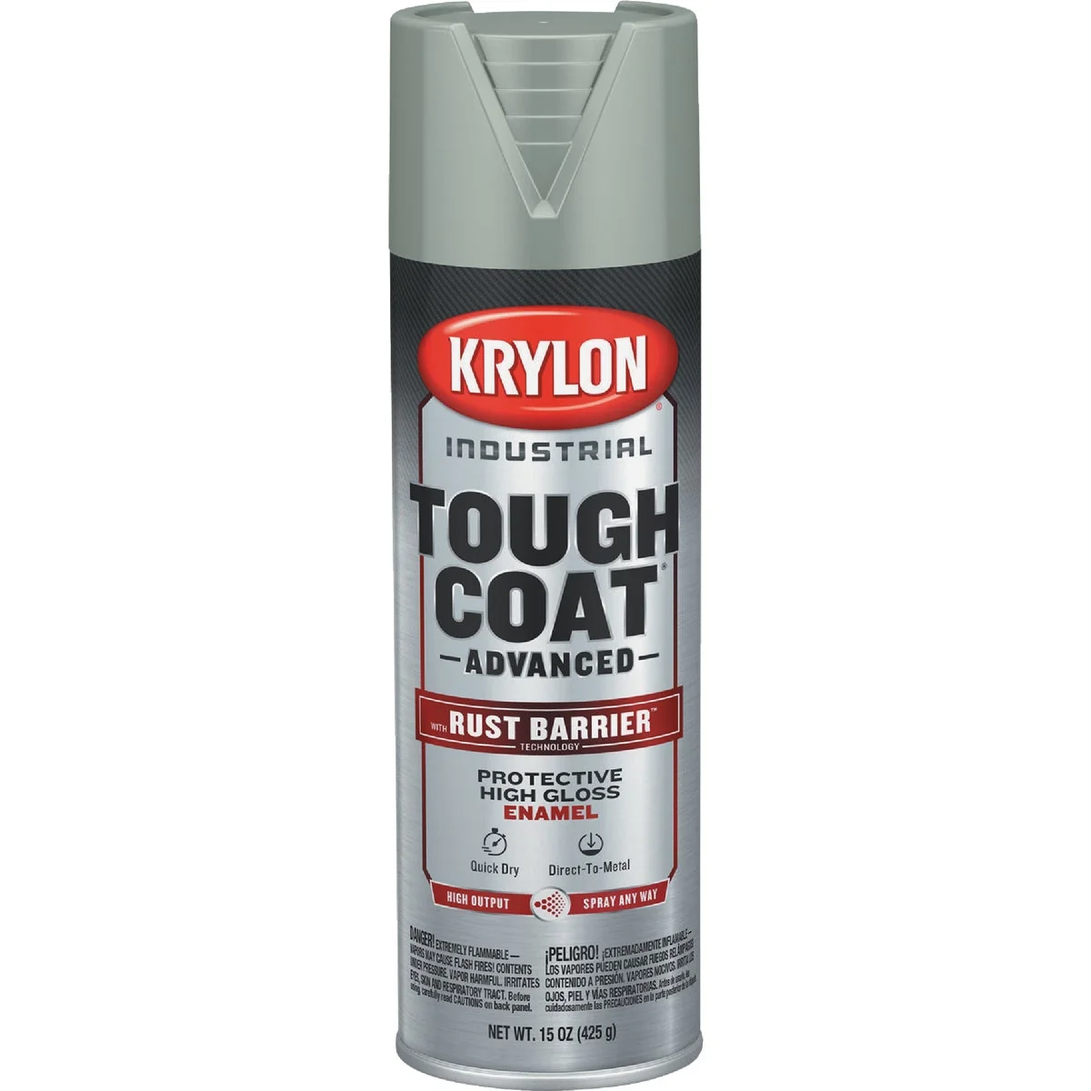 Artisan Krylon Industrial Tough Coat 15 Oz. Gloss Light Machinery Gray Rust Barrier Spray Enamel Effective