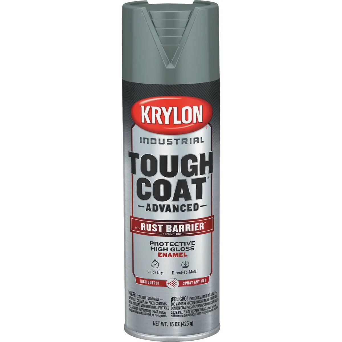 Consistent Krylon Industrial Tough Coat 15 Oz. Gloss Dark Machinery Gray Rust Barrier Spray Enamel Green