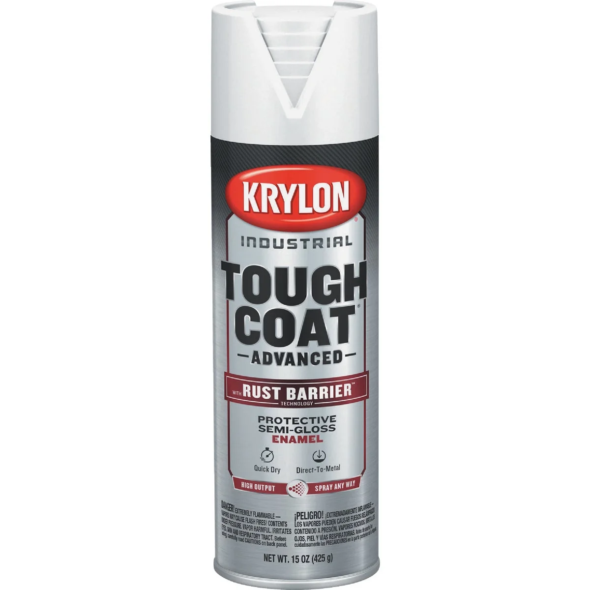 Efficient Krylon Industrial Tough Coat 15 Oz. Semi-Gloss White Rust Barrier Spray Enamel Detailed