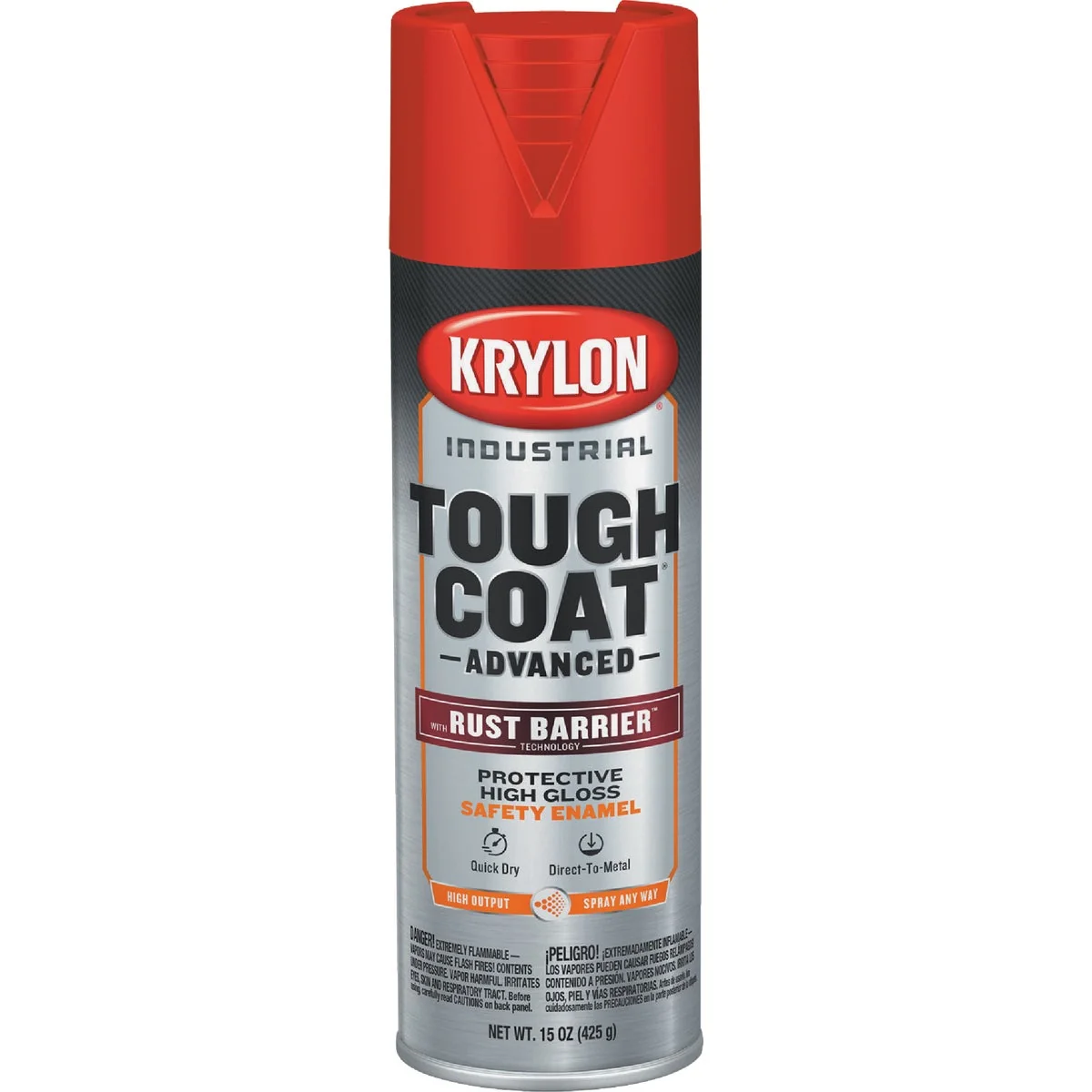 Traditional Krylon Industrial Tough Coat 15 Oz. Gloss Safety Red Rust Barrier Spray Enamel Original