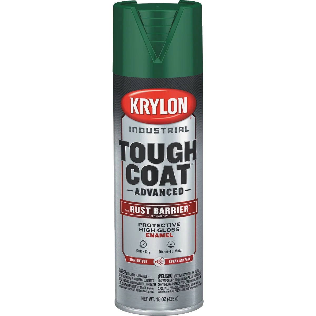 Crafted Krylon Industrial Tough Coat 15 Oz. Gloss Dark Green Rust Barrier Spray Enamel Casual