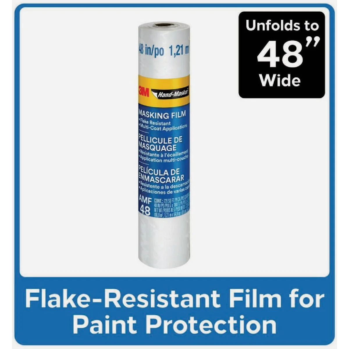 Solid 3M Hand-Masker 48 In. x 180 Ft. x 0.35 Mil. Advanced Masking Film Excellent