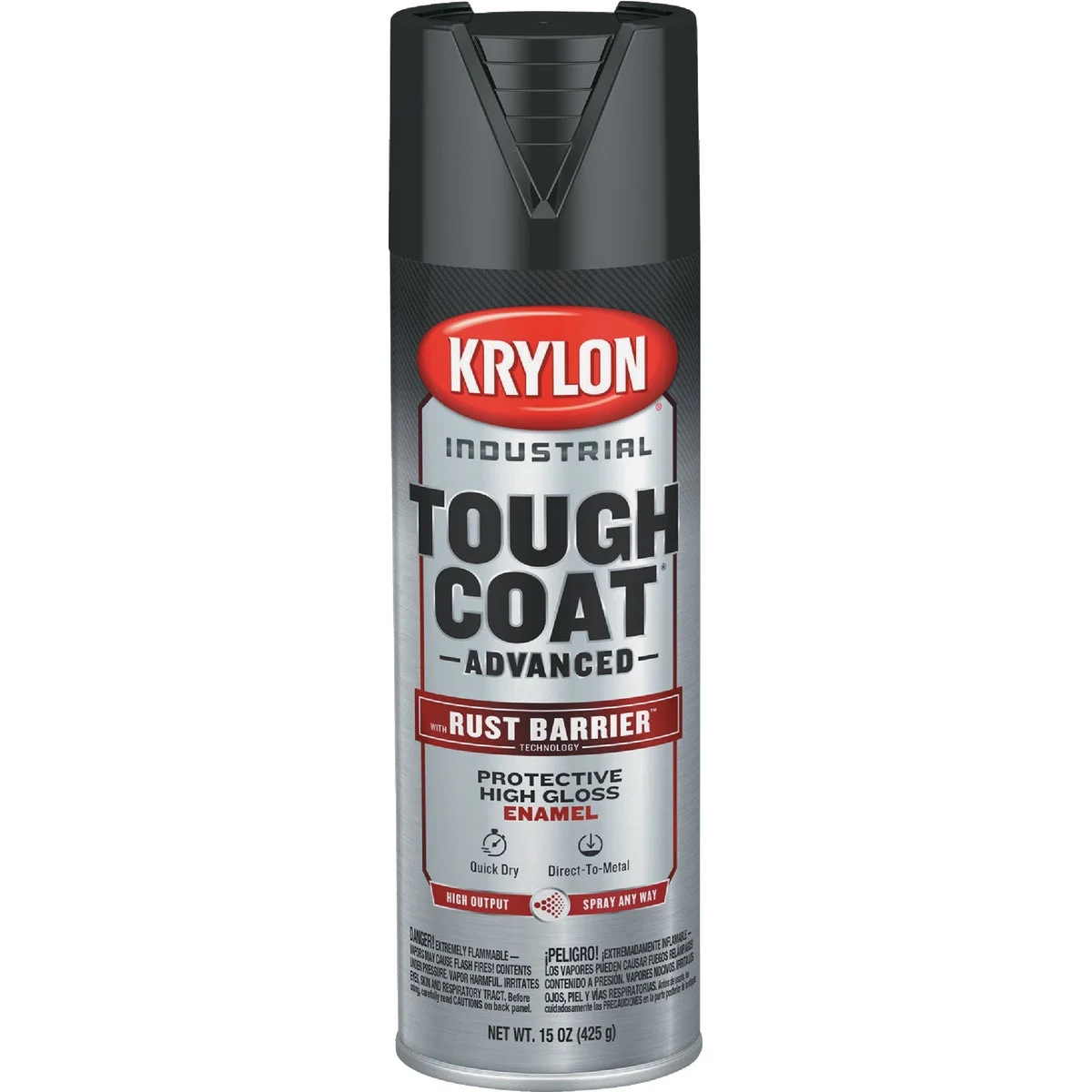Consistent Krylon Industrial Tough Coat 15 Oz. Gloss Black Rust Barrier Spray Enamel Fast