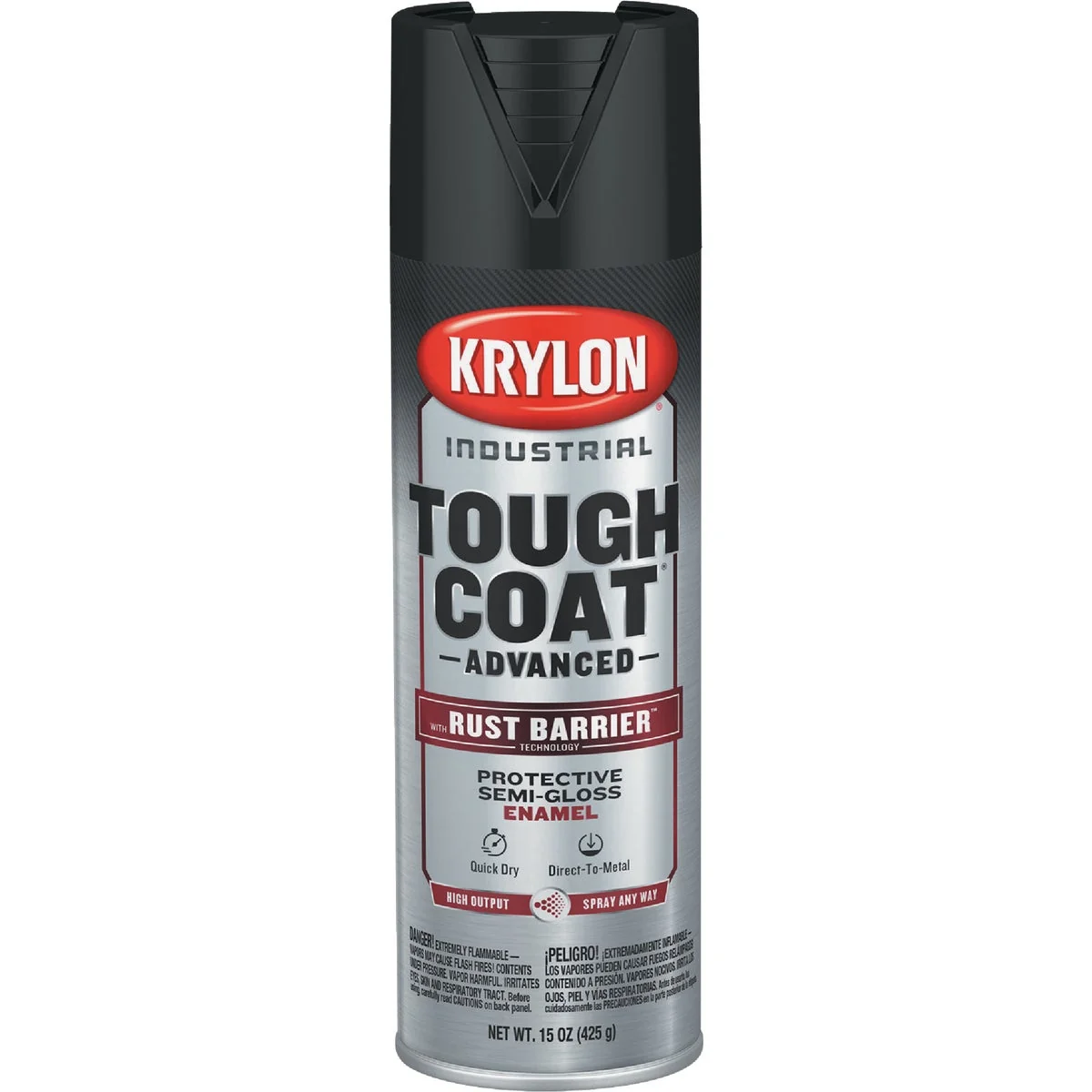 User-Friendly Krylon Industrial Tough Coat 15 Oz. Semi-Gloss Black Rust Barrier Spray Enamel Functional