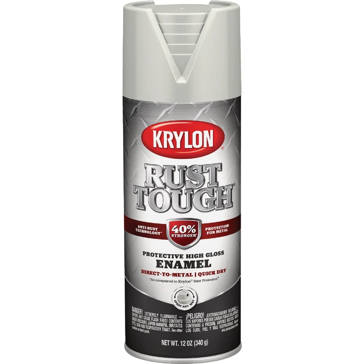 Effective Krylon Rust Tough 12 Oz. Gloss Alkyd Enamel Spray Paint Light Gray Organic