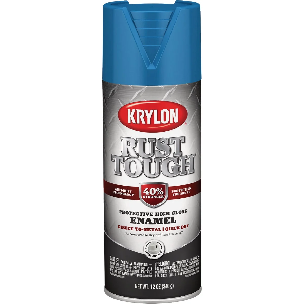 Reusable Krylon Rust Tough 12 Oz. Gloss Alkyd Enamel Spray Paint Safety Blue Effective