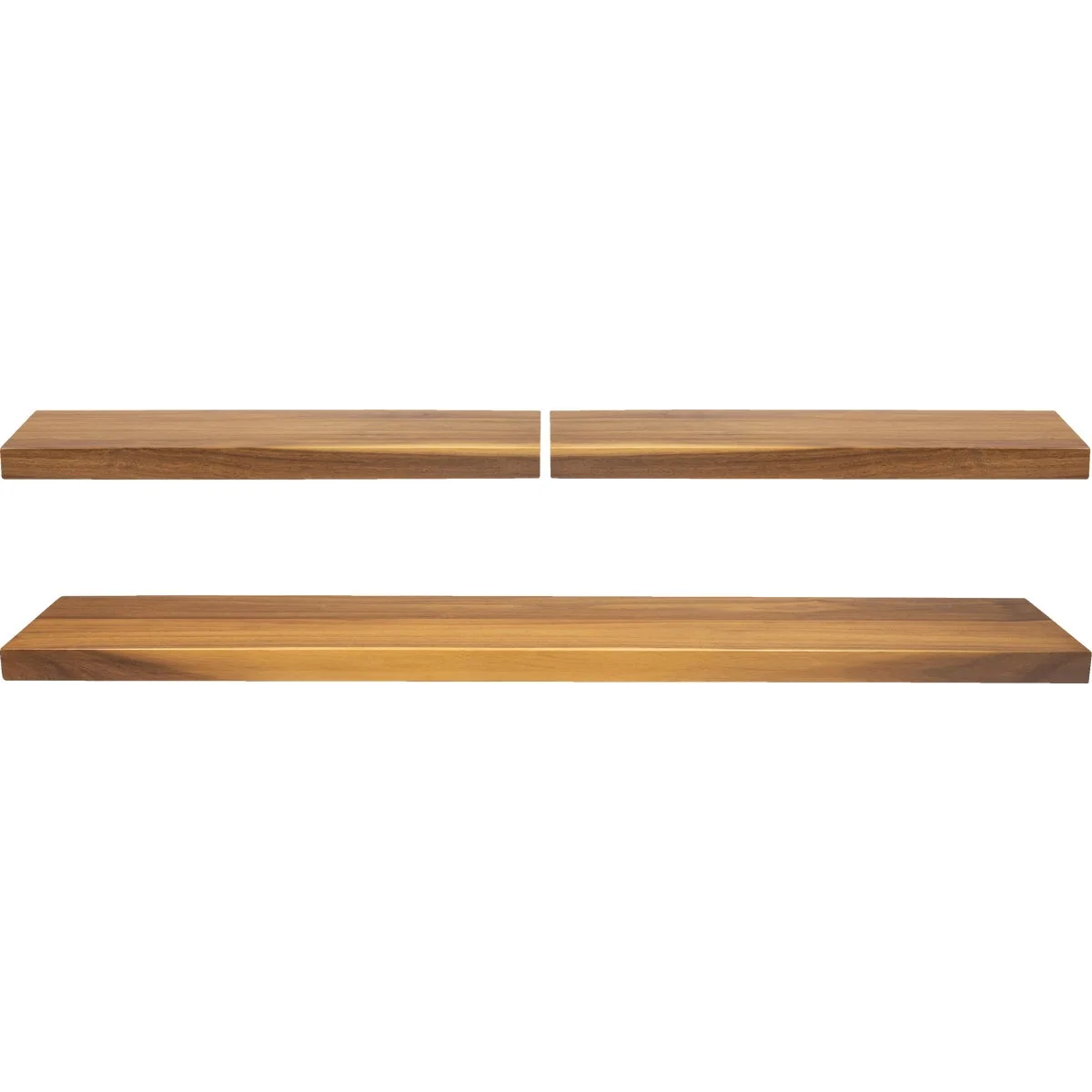 Powerful CenterPointe Acacia Wood Floating Shelves Set 3-Piece Sustainable