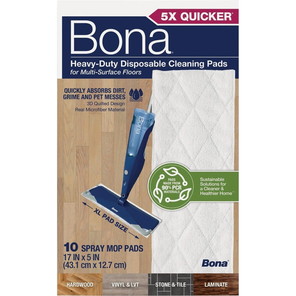 Innovative Bona Heavy Duty Disposable Cleaning Pads for Multi-Surface Floors 10-Count Exceptional