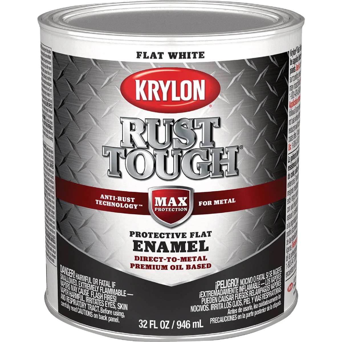 Original Design Krylon Rust Tough Oil-Based Flat Rust Control Enamel White 1 Qt. User-Friendly