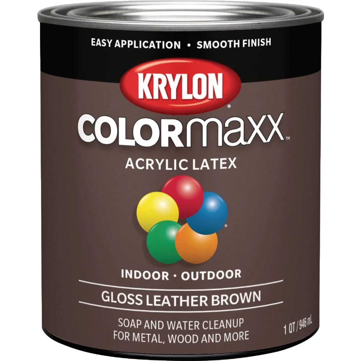 Environmentally Friendly Krylon ColorMaxx Gloss Interior Exterior Wall Paint Leather Brown 1 Qt. Stylish