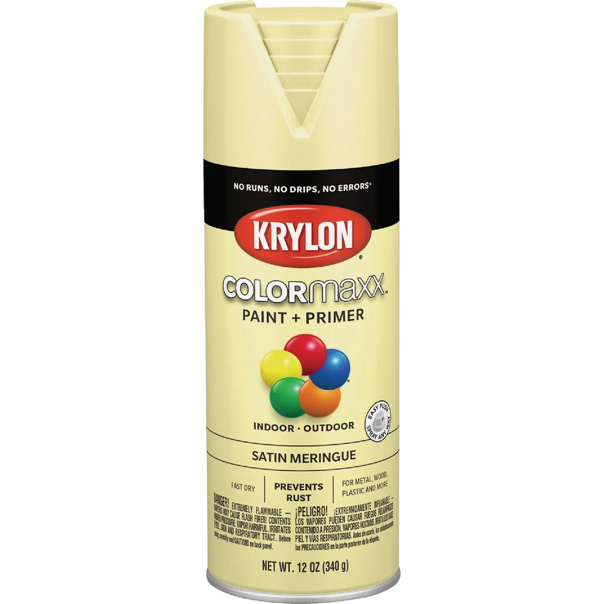 Flexible Krylon ColorMaxx 12 Oz. Satin Spray Paint Meringue Sustainable