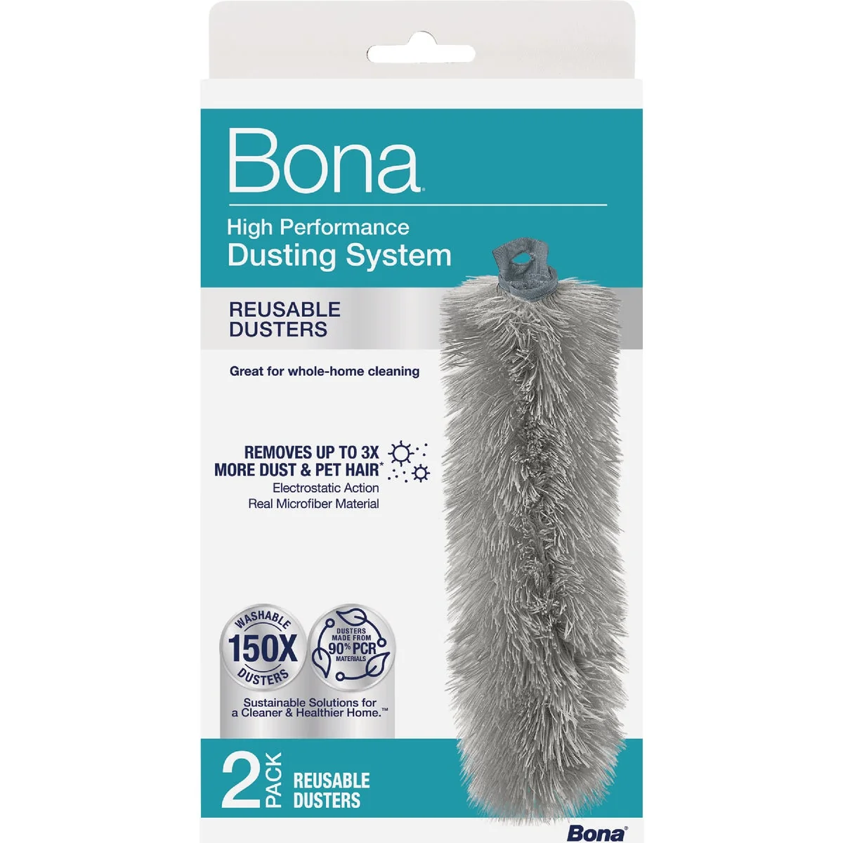 Luxury Bona High Performance Dusting System Reusable Dusters 2-Count Detailed