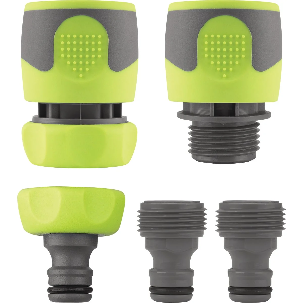 Professional Flexzilla Standard Garden Hose Quick-Connect Coupler Plug Kit ZillaGreen 5-Piece Comfortable